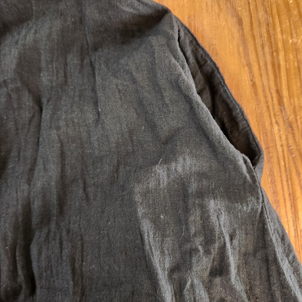 Francesca Bettini Black M Linen Cotton Tie Back Strappy Midi Dress Pockets Italy - Picture 11 of 12